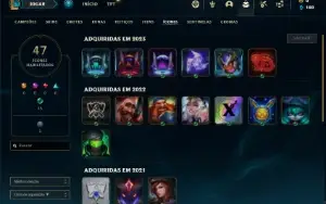 Conta ouro 1 com 100 PDL, 37 Champs e 5 Skins