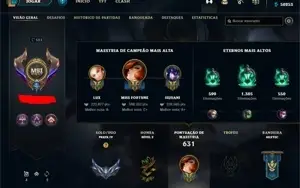 Conta LOL level 523 + 1,7k RP + 50K EA + WILD RIFT DIAMANTE