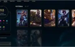 Conta c/todos os campeões e 98 skins (vitoriosas S3+)