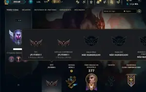 Unranked com 100 Champs e 109 Skins +2 Prestigios