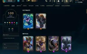Unranked com 100 Champs e 109 Skins +2 Prestigios