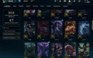 Conta Diamante 2 com 60 Champs e 15 Skins + 2 Fragmentos