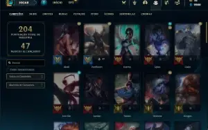 Conta Diamante 2 com 60 Champs e 15 Skins + 2 Fragmentos