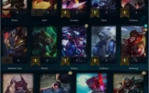 CONTA LEAGUE OF LEGENDS - PLATINA I - 34 CHAMPS - 12 SKINS