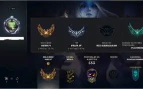 Conta LOL (PLAT 4 S11) com todos os campeões e varias skins
