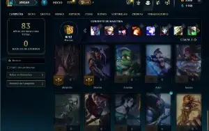 Ouro 1 com 45 Champs e 10 Skins + 3380 RP