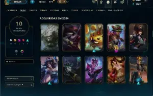 Ouro 1 com 45 Champs e 10 Skins + 3380 RP