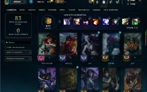 Ouro 1 com 45 Champs e 10 Skins + 3380 RP