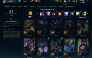 Ouro 1 com 45 Champs e 10 Skins + 3380 RP