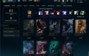 Ouro 1 com 45 Champs e 10 Skins + 3380 RP