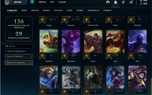 Conta ouro 4 com 44 Champs e 24 Skins