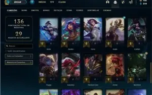 Conta ouro 4 com 44 Champs e 24 Skins