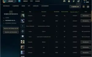 Conta platina 4 com 27 champs e 11 Fragmentos de skins