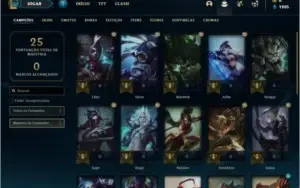 Conta platina 4 com 27 champs e 11 Fragmentos de skins