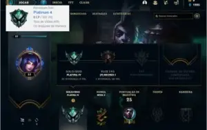 Conta platina 4 com 27 champs e 11 Fragmentos de skins