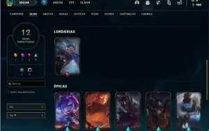 Conta bronze 1 com 44 Champs e 12 Skins
