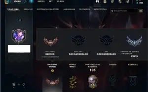 Conta bronze 1 com 44 Champs e 12 Skins