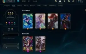 Conta lol 229 skins Gold4
