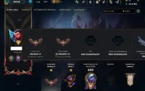 Bronze 4 com TODOS os Champs e 112 Skins ( ADC / JG / MID )
