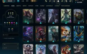 Bronze 4 com TODOS os Champs e 112 Skins ( ADC / JG / MID )