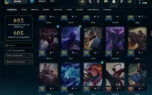 Conta Unranked com TODOS os champs e 294 Skins ( MAIN MID )