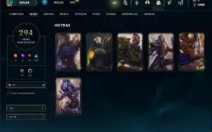Conta Unranked com TODOS os champs e 294 Skins ( MAIN MID )