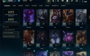 Conta Unranked com TODOS os champs e 294 Skins ( MAIN MID )