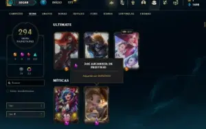 Conta Unranked com TODOS os champs e 294 Skins ( MAIN MID )