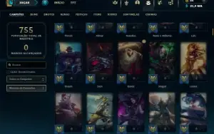 Esmeralda 3 com TODOS os champs e 246 Skins ( JG / SUP )