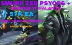 CONTA SMURF COM ZED PSY OPS + MASTER YI GALANTE 57K EA