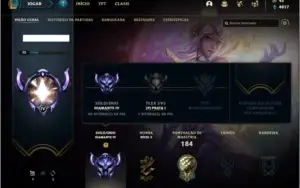 Conta diamante 4 com 23 skins e 58 champs