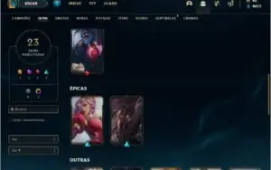 Conta diamante 4 com 23 skins e 58 champs