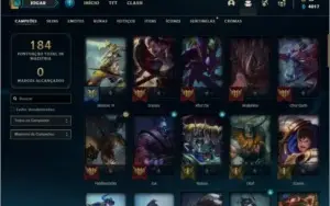 Conta diamante 4 com 23 skins e 58 champs