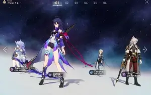 Conta Honkai Star Rail Seele + Jing Yuan  + Bailu + Yanqing 