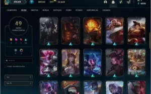 Conta ouro 4 (ex plat) com 49 skins e 88 champs