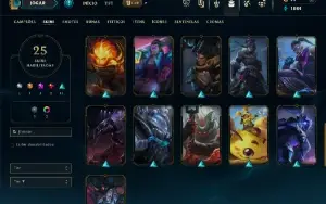 Unranked com 55 Champs e 25 Skins