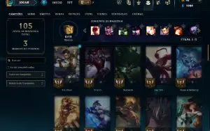 Unranked com 55 Champs e 25 Skins