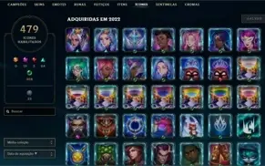 Conta LoL com 1351 skins criada desde 2013