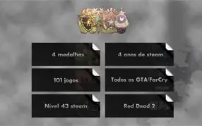 4 Medalhas CSGO, 101 Jogos, Todos GTA/Farcry, RDR2, The Sims