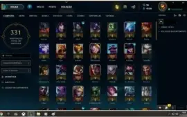 Conta LoL- SoloQ: Diamante IV - 133 campeões - 80 skins
