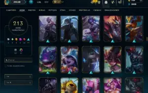 Unranked com 120 Champs e 213 Skins ( MAIN ADC )