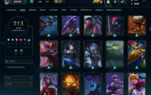 Unranked com 120 Champs e 213 Skins ( MAIN ADC )