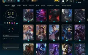 Unranked com 120 Champs e 213 Skins ( MAIN ADC )