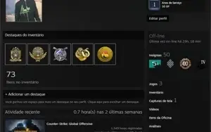 Conta CS:GO 5 Medalhas, Level 60 Steam