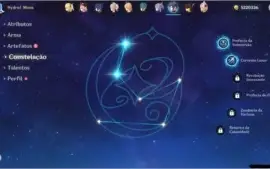 Conta genshin impact ar 55  6 personagens 5 estrelas