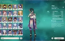 Conta genshin impact ar 55  6 personagens 5 estrelas