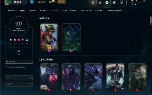 Prata 3 com TODOS os champs e 90 Skins ( Mais de 150 Jogos )