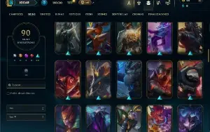 Prata 3 com TODOS os champs e 90 Skins ( Mais de 150 Jogos )