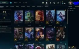 Conta lol Ouro 1 75 pdl, lvl 50, 2 skins