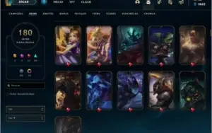 Conta Platina com 145 campeões, 180 skins